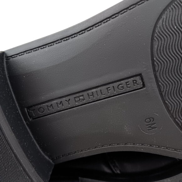 Tommy Hilfiger Women's Rayais Boot Black Knee High Riding‎ Embossed Logo Size 6M - Picture 12 of 13